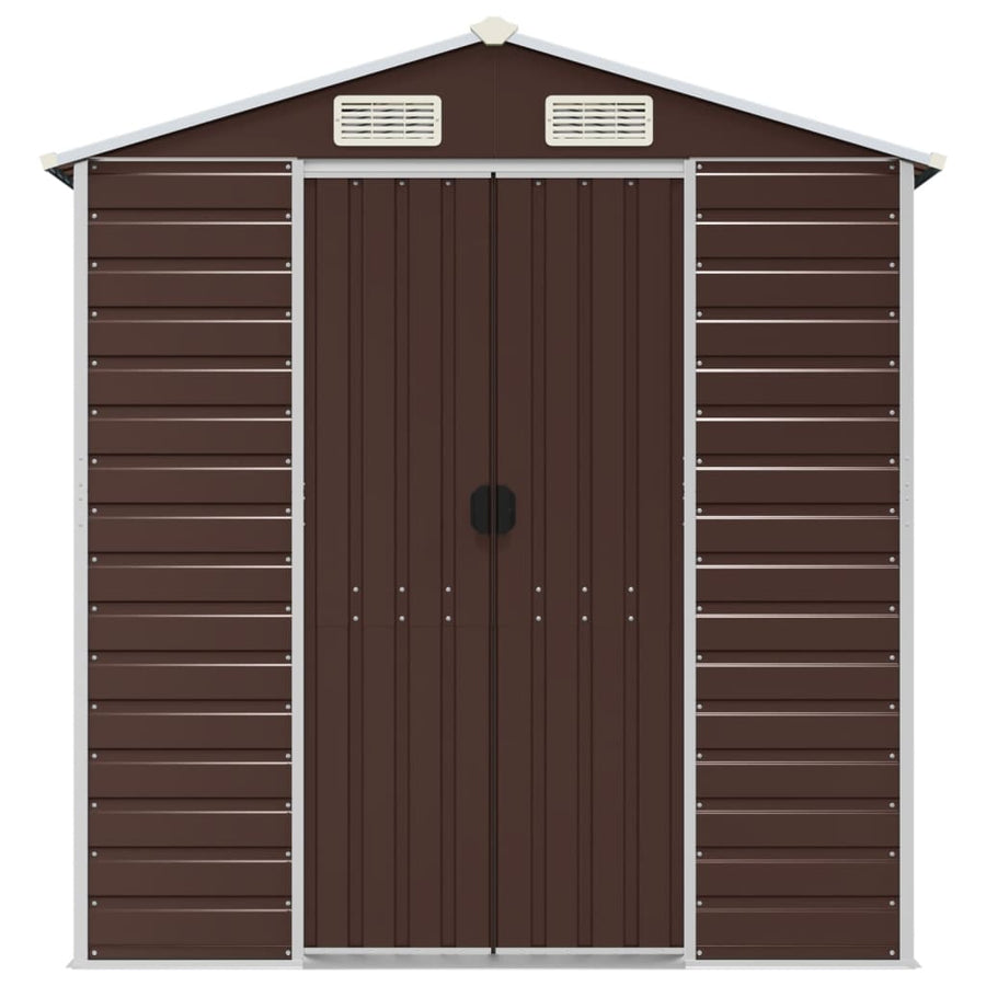 Tuinschuur 191X810X198 Cm Gegalvaniseerd Staal Bruin