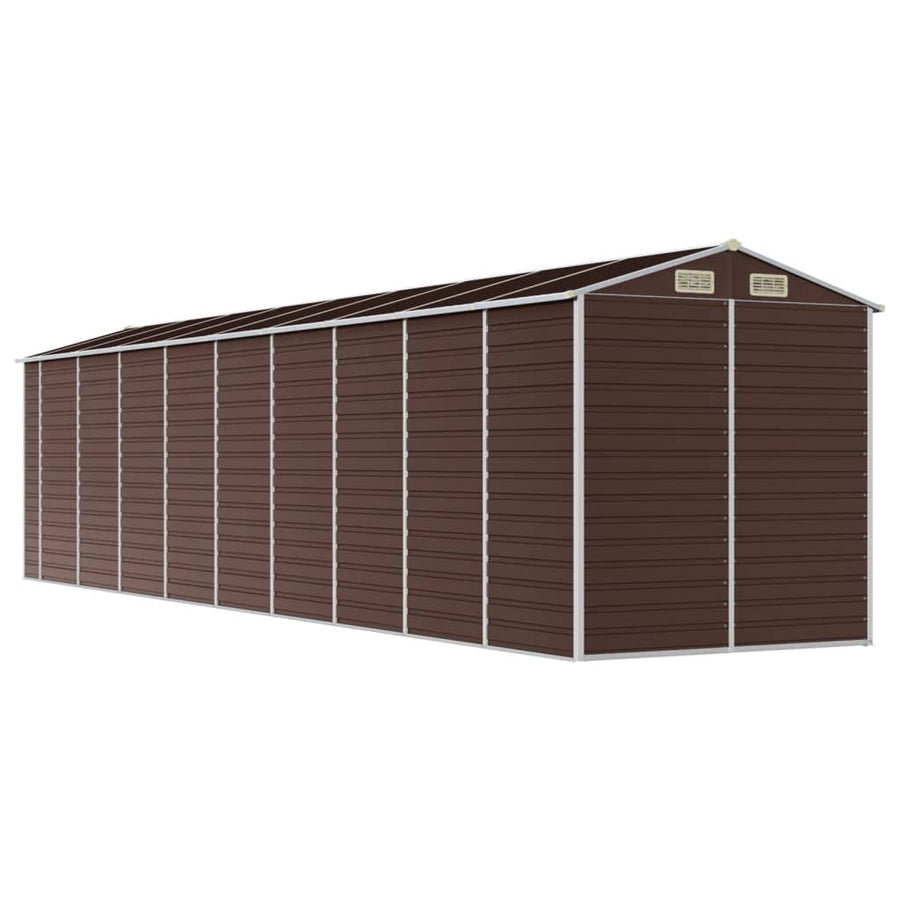 Tuinschuur 191X810X198 Cm Gegalvaniseerd Staal Bruin