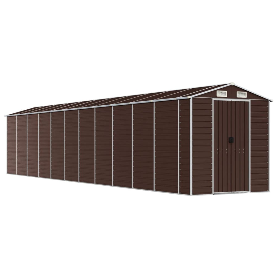 Tuinschuur 191X980X198 Cm Gegalvaniseerd Staal Bruin