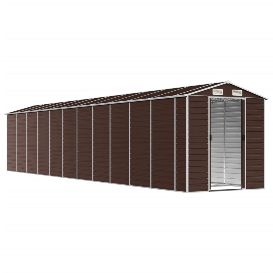 Tuinschuur 191X980X198 Cm Gegalvaniseerd Staal Bruin