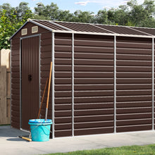 Tuinschuur 191X980X198 Cm Gegalvaniseerd Staal Bruin