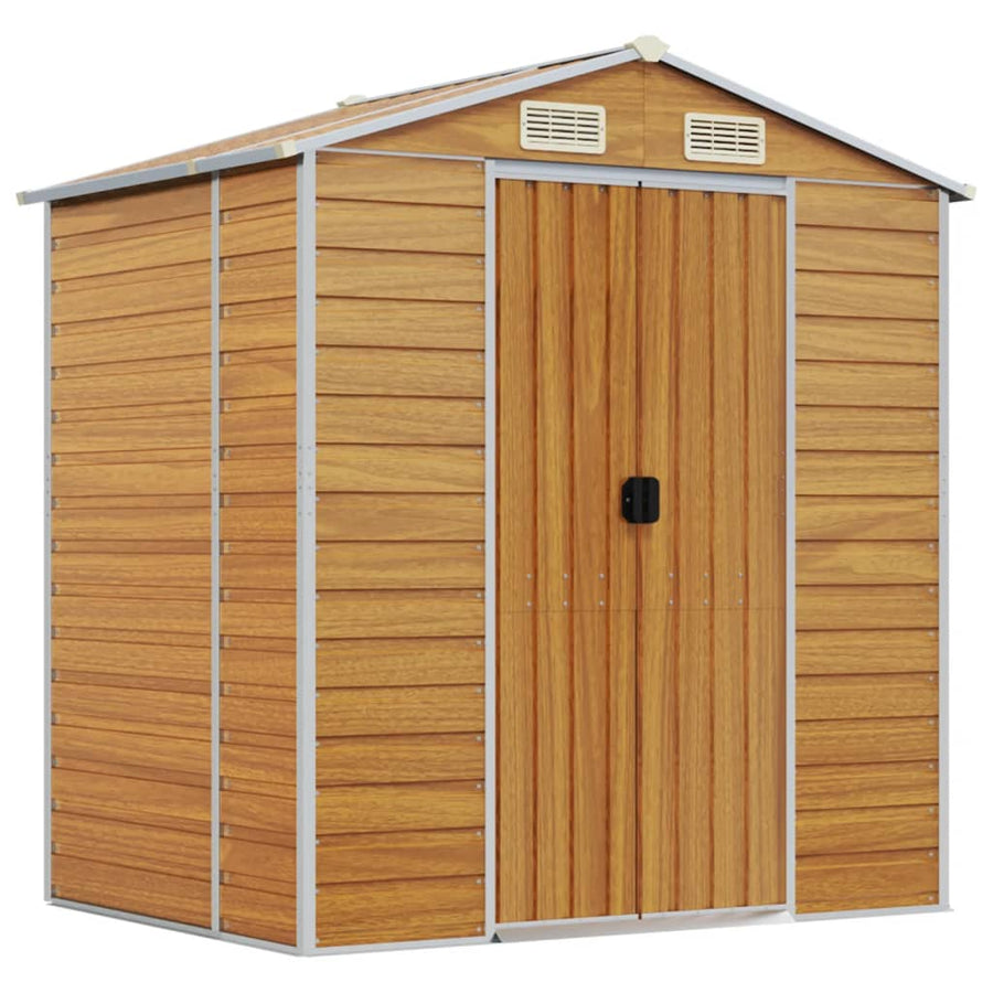 Tuinschuur Gegalvaniseerd Staal 191 x 130 x 198 cm Lichtbruin