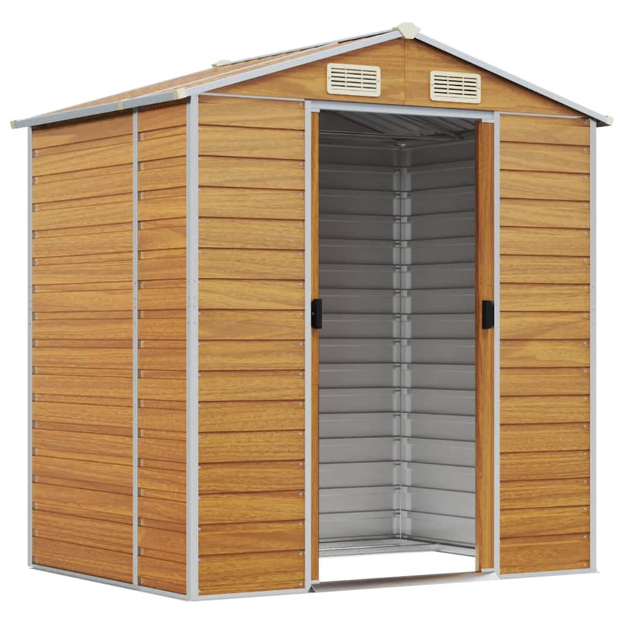Tuinschuur Gegalvaniseerd Staal 191 x 130 x 198 cm Lichtbruin