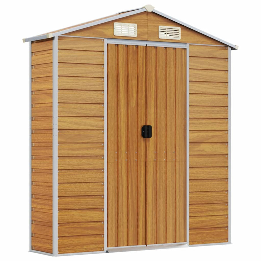 Tuinschuur 191X215X198 Cm Gegalvaniseerd Staal Lichtbruin