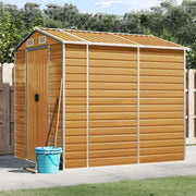Garden Shed Light Brown 191x215x198 cm Galvanized Steel