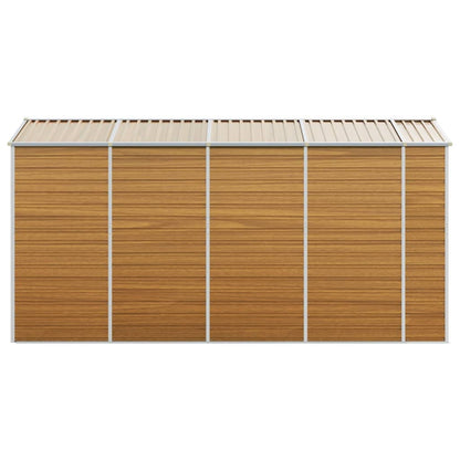 Tuinschuur Gegalvaniseerd Staal 191 x 385 x 198 cm Lichtbruin