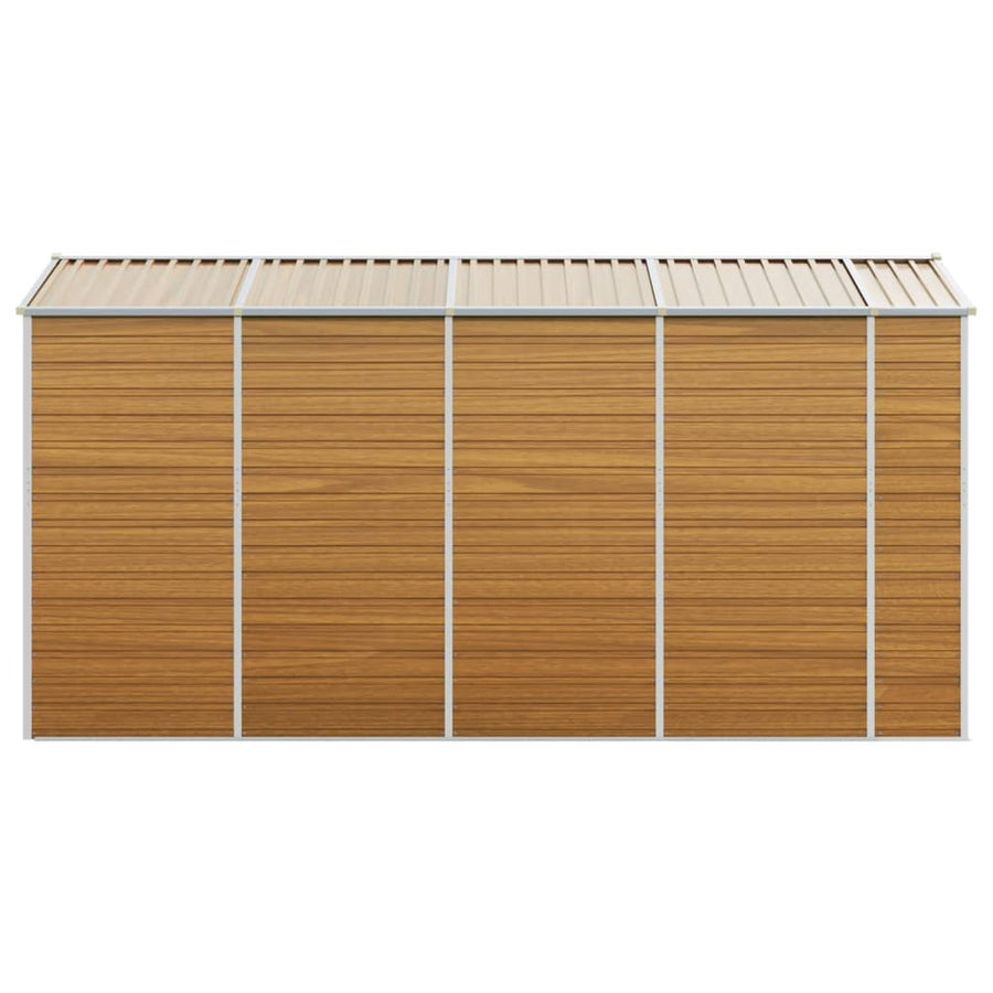 Tuinschuur Gegalvaniseerd Staal 191 x 385 x 198 cm Lichtbruin