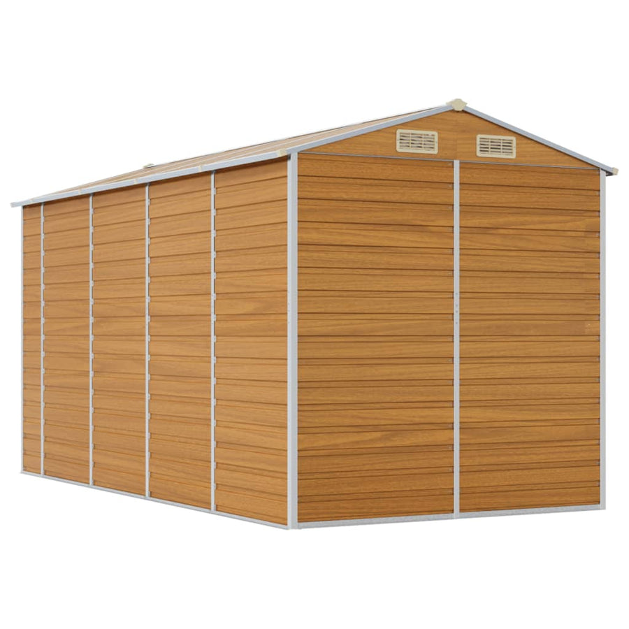 Tuinschuur Gegalvaniseerd Staal 191 x 385 x 198 cm Lichtbruin