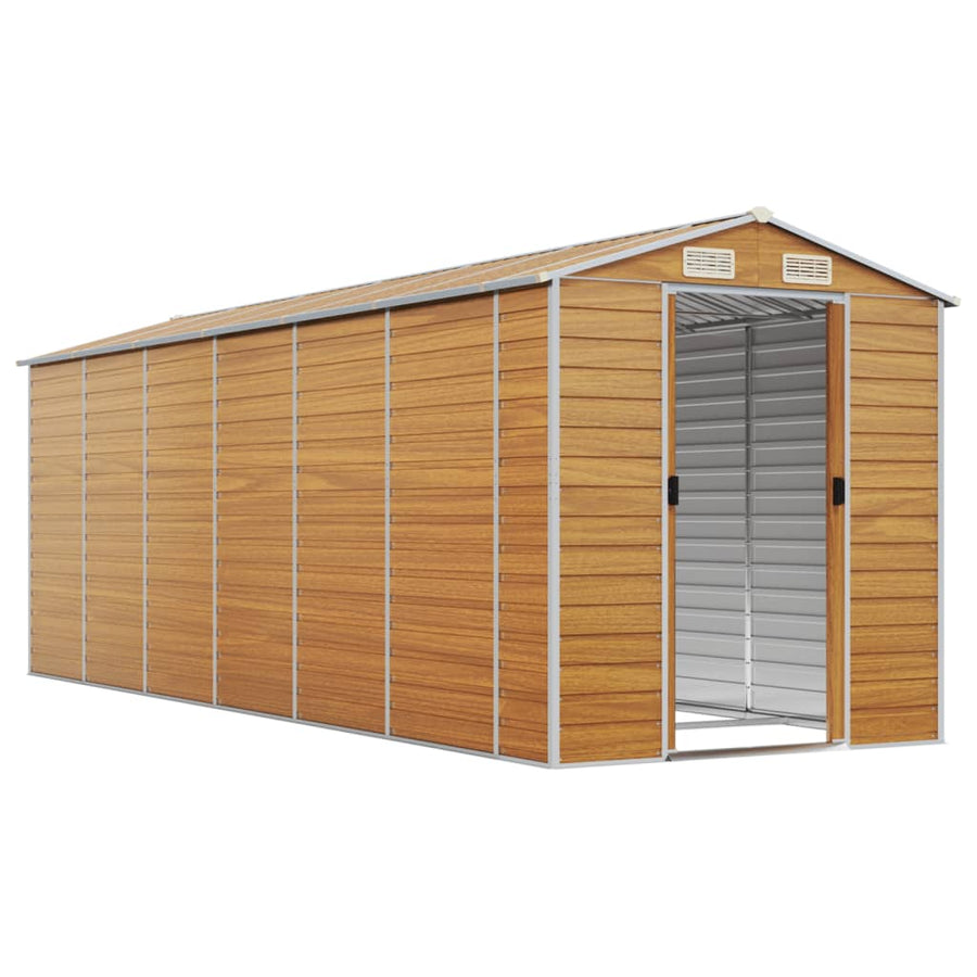 Tuinschuur Gegalvaniseerd Staal 191 x 555 x 198 cm Lichtbruin