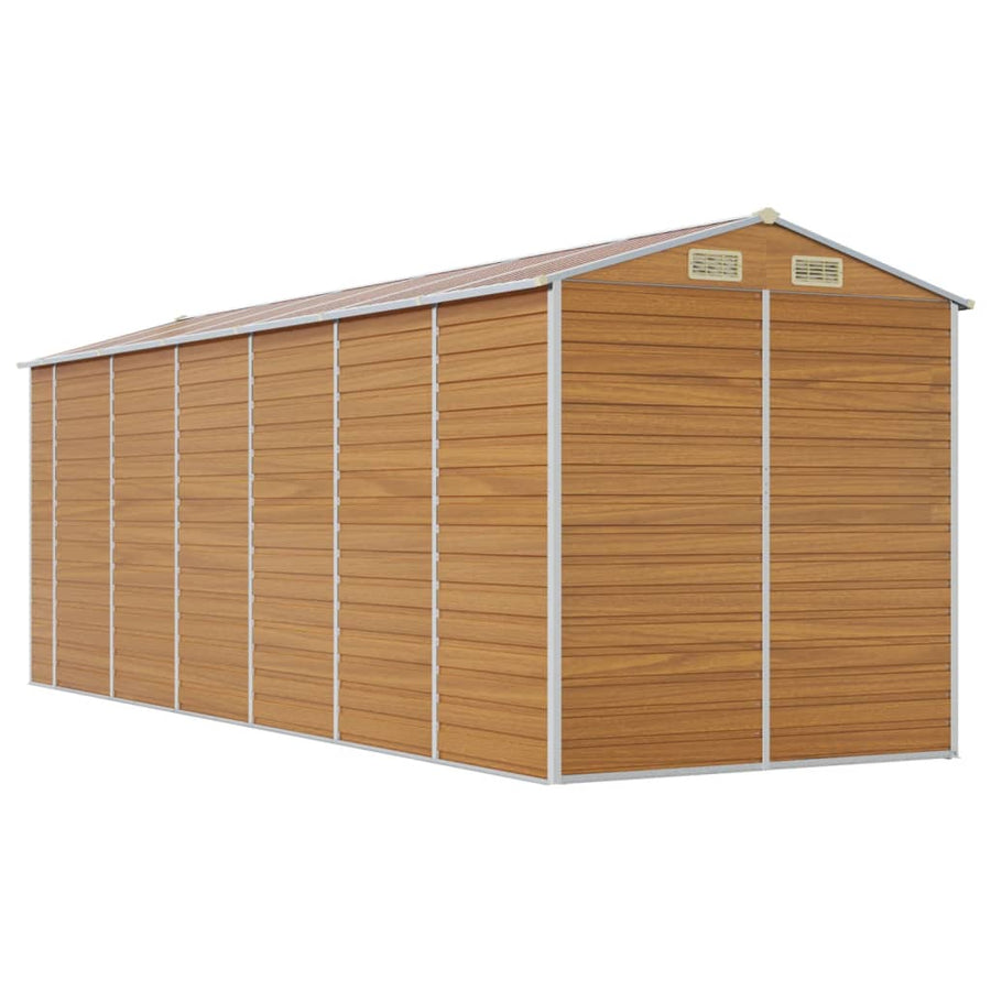 Tuinschuur Gegalvaniseerd Staal 191 x 555 x 198 cm Lichtbruin