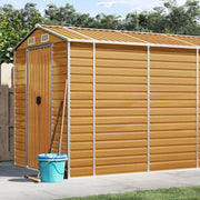 Garden shed 191x810x198 cm galvanized steel light brown