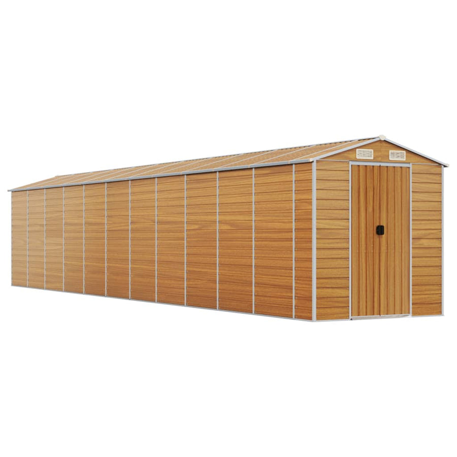 Tuinschuur 191X980X198 Cm Gegalvaniseerd Staal Lichtbruin