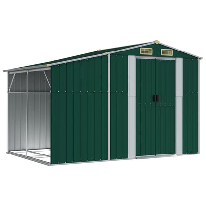 Tuinschuur 277X192,5X179 Cm Gegalvaniseerd Staal 277 x 192.5 x 179 cm Groen
