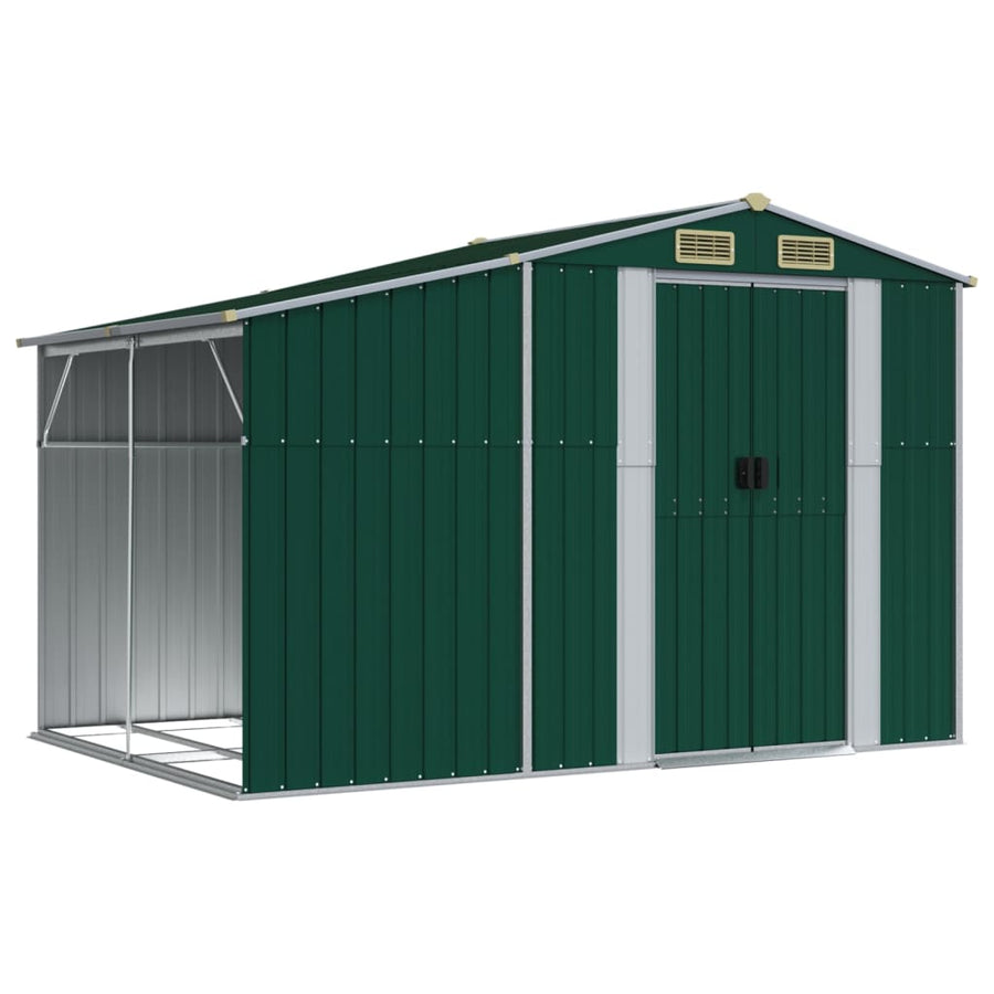 Tuinschuur 277X192,5X179 Cm Gegalvaniseerd Staal 277 x 192.5 x 179 cm Groen