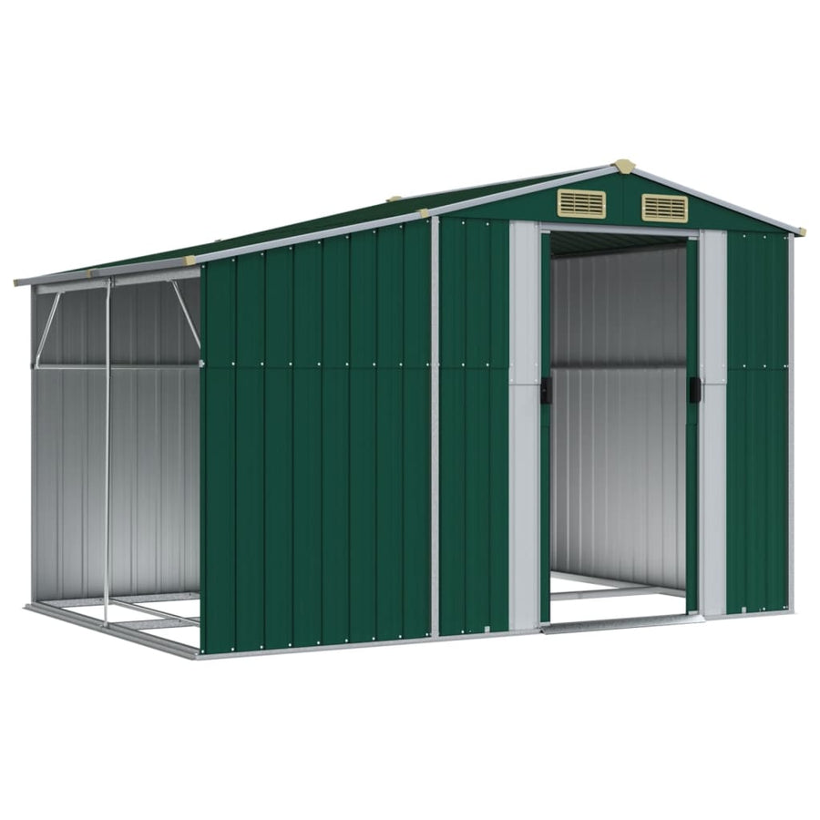 Tuinschuur 277X192,5X179 Cm Gegalvaniseerd Staal 277 x 192.5 x 179 cm Groen