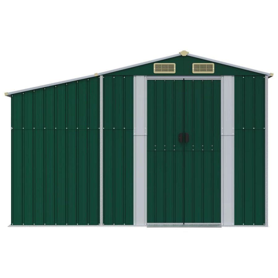 Tuinschuur 277X192,5X179 Cm Gegalvaniseerd Staal 277 x 192.5 x 179 cm Groen