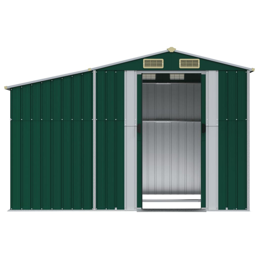 Tuinschuur 277X192,5X179 Cm Gegalvaniseerd Staal 277 x 192.5 x 179 cm Groen