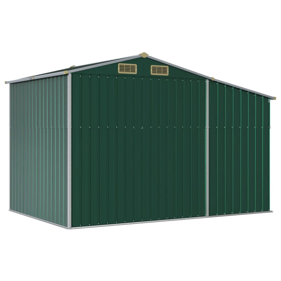 Tuinschuur 277X192,5X179 Cm Gegalvaniseerd Staal 277 x 192.5 x 179 cm Groen