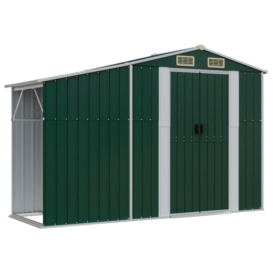 Tuinschuur 277X192,5X179 Cm Gegalvaniseerd Staal 277 x 192.5 x 179 cm Groen