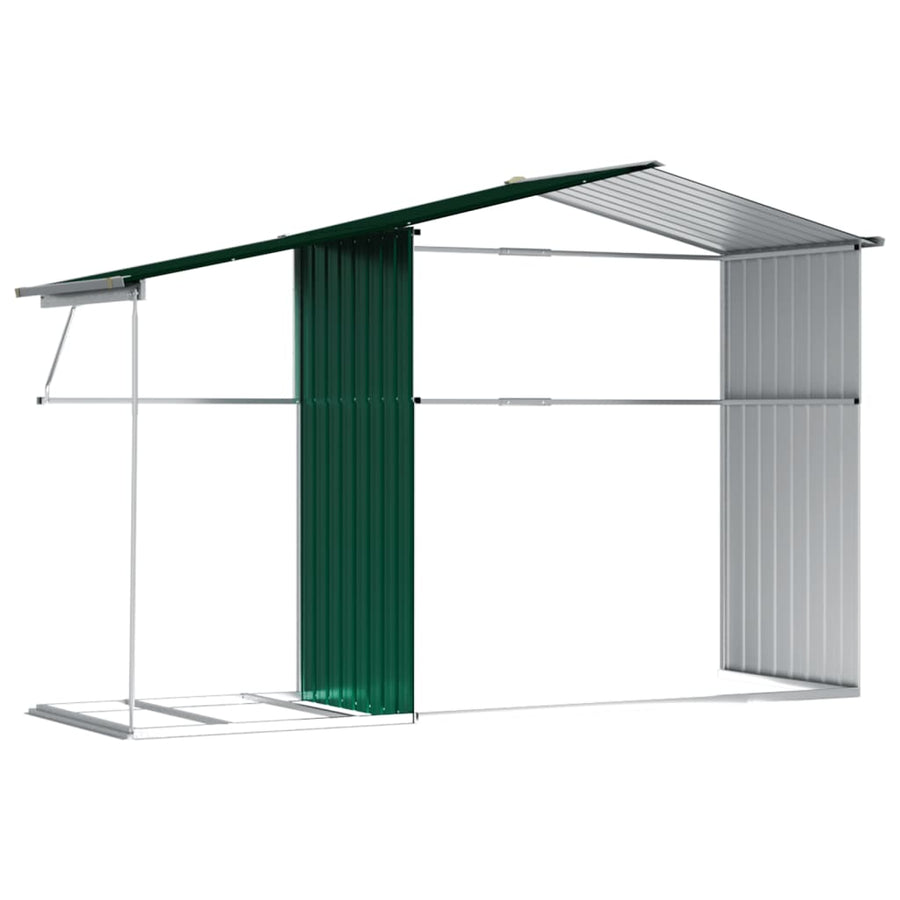 Tuinschuur 277X192,5X179 Cm Gegalvaniseerd Staal 277 x 192.5 x 179 cm Groen