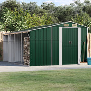 Garden Shed 277x365.5x179 cm Galvanized Steel Green