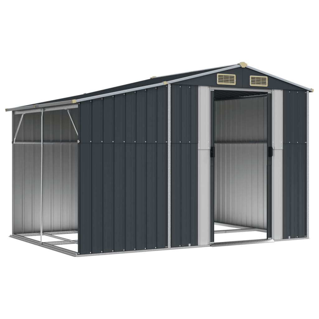 Tuinschuur 277X192,5X179 Cm Gegalvaniseerd Staal Kleur 277 x 192.5 x 179 cm Antraciet