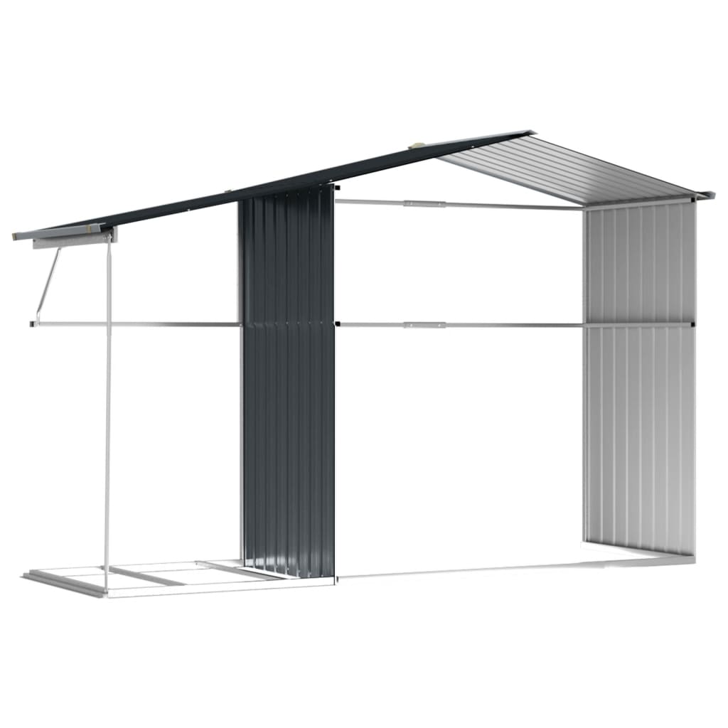 Tuinschuur 277X192,5X179 Cm Gegalvaniseerd Staal Kleur 277 x 192.5 x 179 cm Antraciet