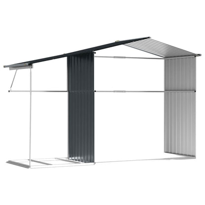 Tuinschuur 277X192,5X179 Cm Gegalvaniseerd Staal Kleur 277 x 192.5 x 179 cm Antraciet