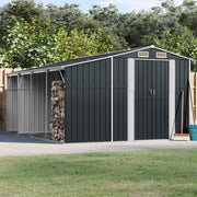 Garden shed 277x365.5x179 cm galvanized steel anthracite