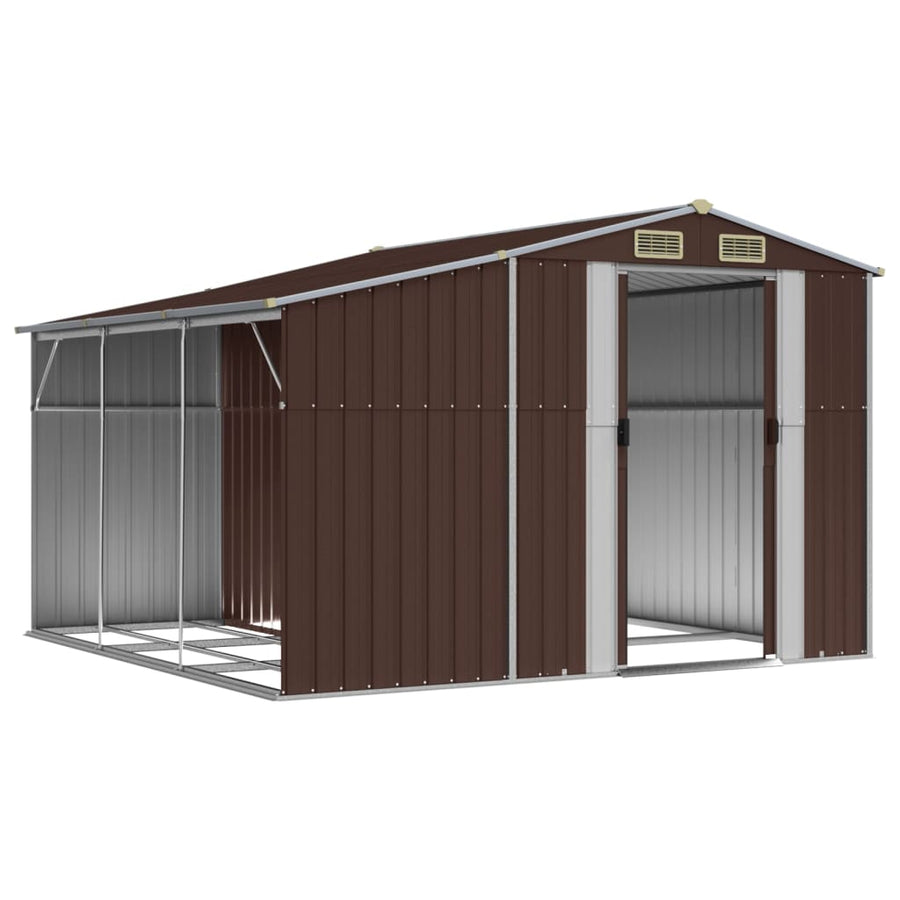 Tuinschuur Gegalvaniseerd Staal 277 x 279 x 179 cm Bruin