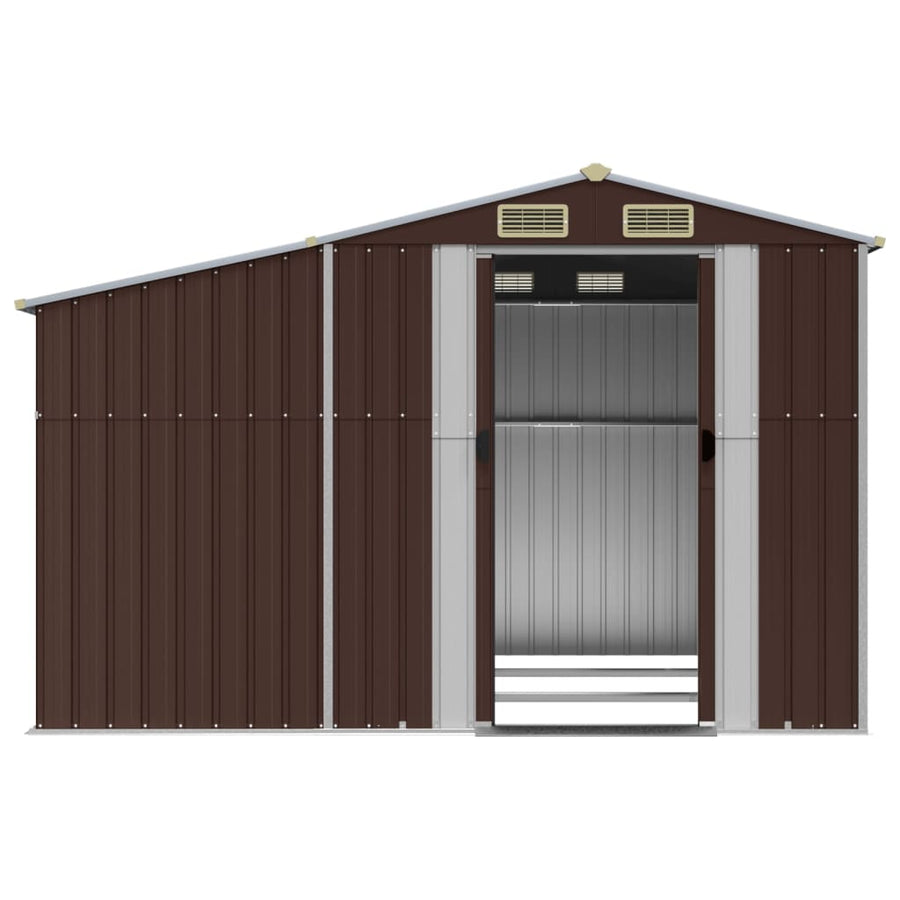 Tuinschuur Gegalvaniseerd Staal 277 x 279 x 179 cm Bruin