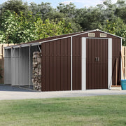 Garden shed 277x365.5x179 cm galvanised steel brown