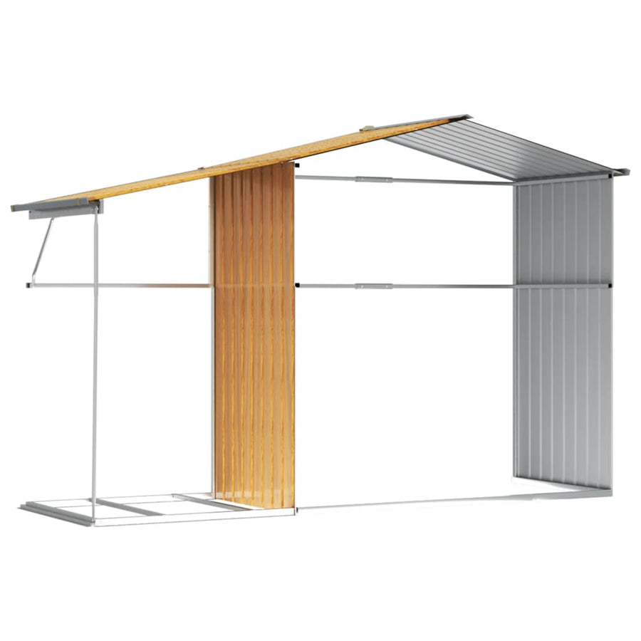 Tuinschuur 277X192,5X179 Cm Gegalvaniseerd Staal Lichtbruin
