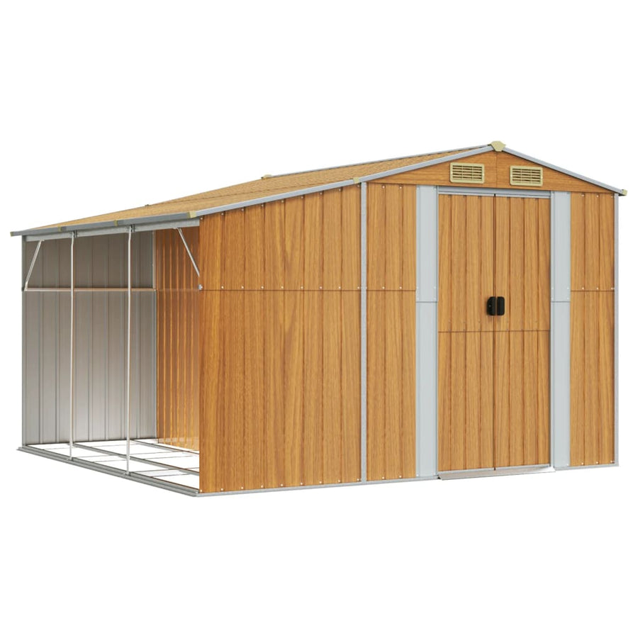 Tuinschuur Gegalvaniseerd Staal 277 x 279 x 179 cm Lichtbruin