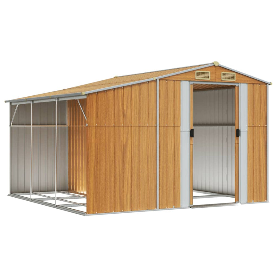 Tuinschuur Gegalvaniseerd Staal 277 x 279 x 179 cm Lichtbruin
