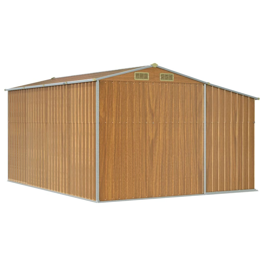 Tuinschuur 277X365,5X179 Cm Gegalvaniseerd Staal Lichtbruin