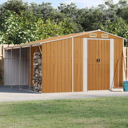 Garden shed 277x365.5x179 cm galvanized steel light brown