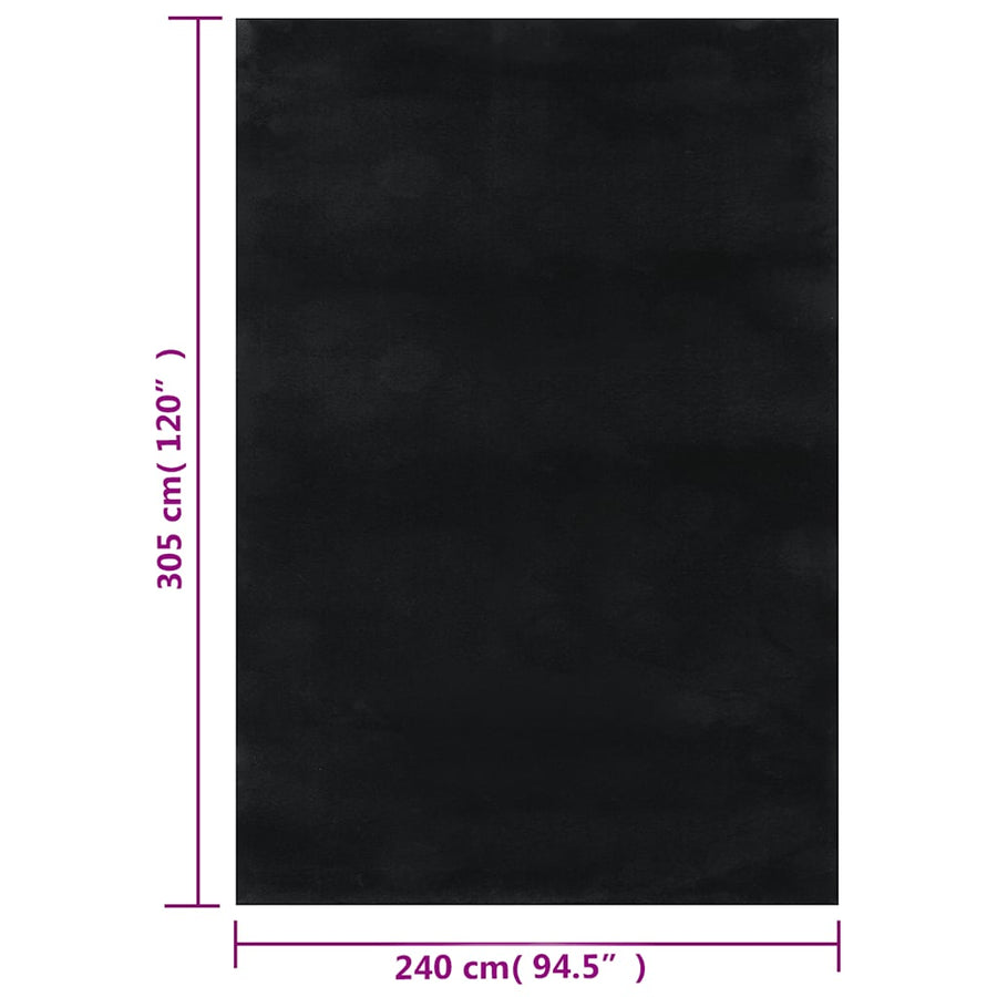 Vloerkleed shaggy zwart 240x305 cm polyester