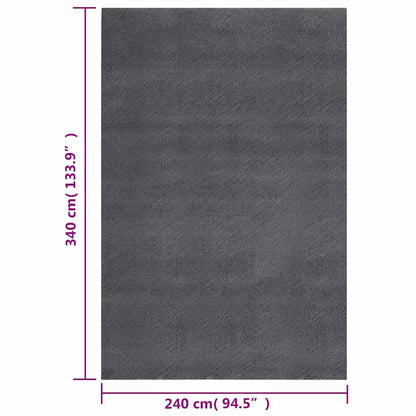 Vloerkleed shaggy antracietkleurig 240x340 cm polyester