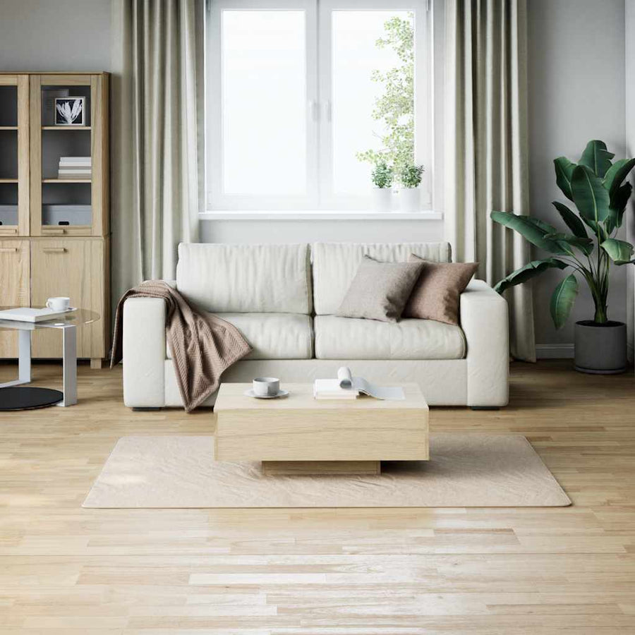 Vloerkleed shaggy crèmewit 120x183 cm polyester