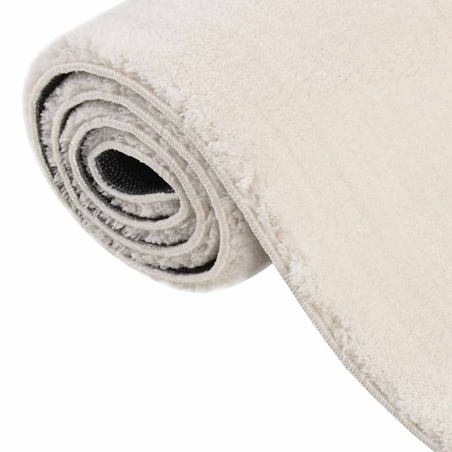 Vloerkleed shaggy crèmewit 120x183 cm polyester