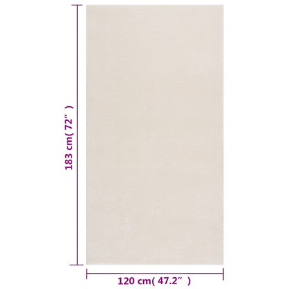Vloerkleed shaggy crèmewit 120x183 cm polyester