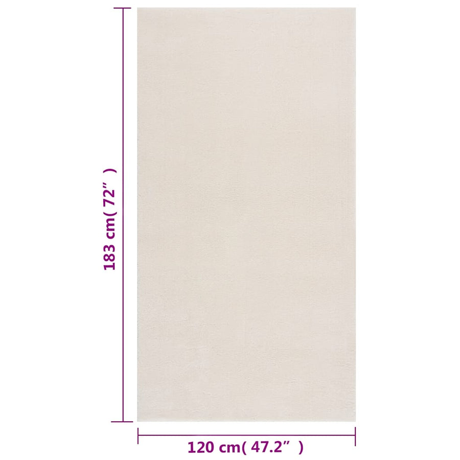 Vloerkleed shaggy crèmewit 120x183 cm polyester