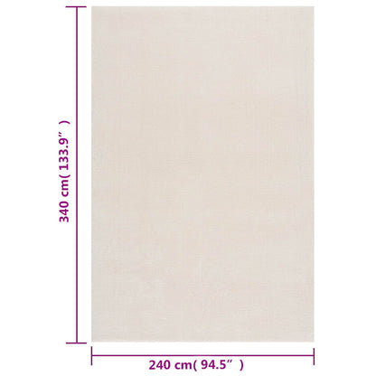 Vloerkleed shaggy crèmewit 240x340 cm polyester