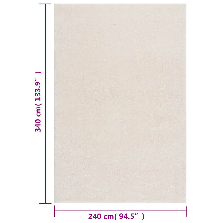 Vloerkleed shaggy crèmewit 240x340 cm polyester