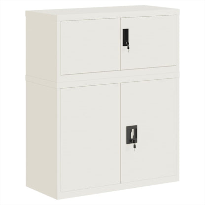 Archiefkast 90x40x110 cm staal wit