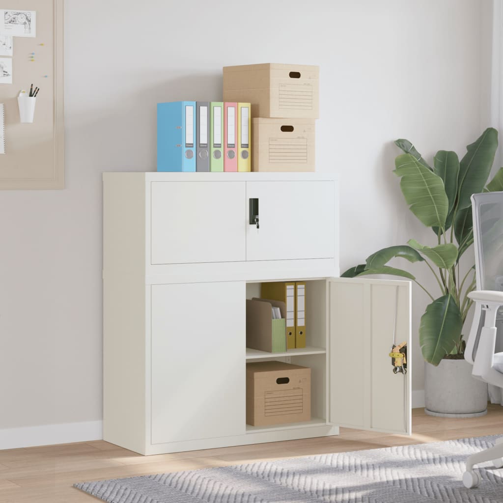 Archiefkast 90x40x110 cm staal wit