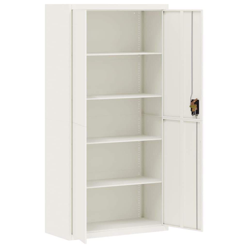 Archiefkast 90x40x220 cm staal wit