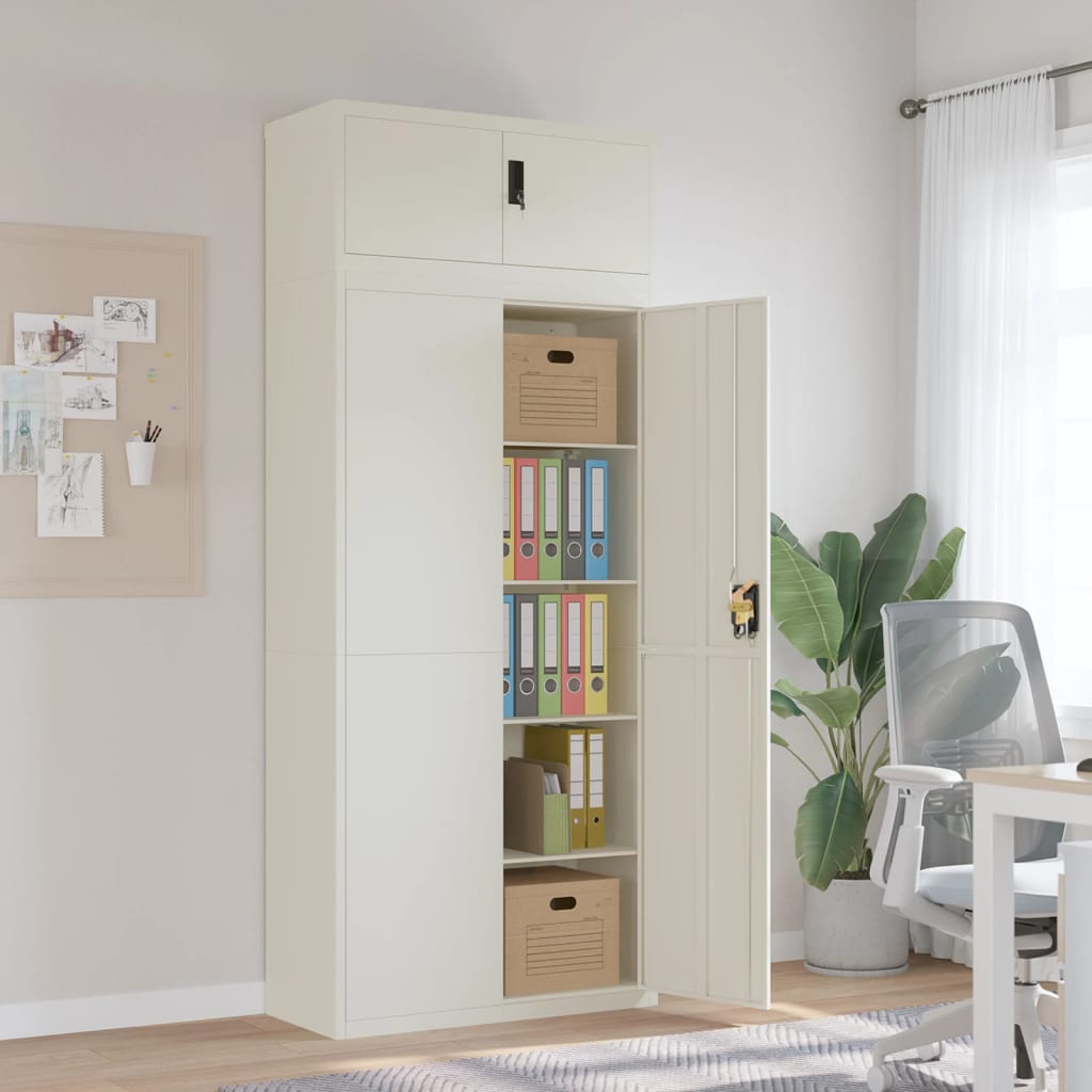 Archiefkast 90x40x220 cm staal wit