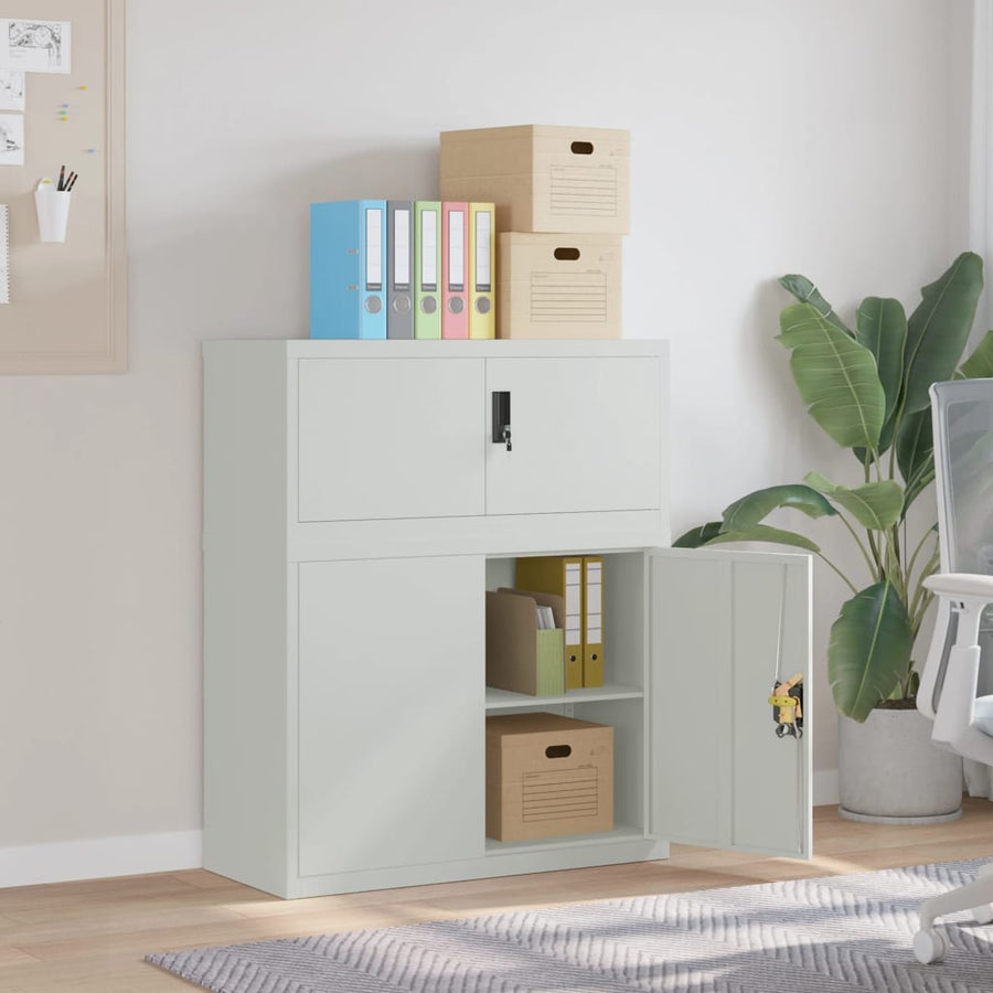 Archiefkast 90X40X110 Cm Staal Lichtgrijs